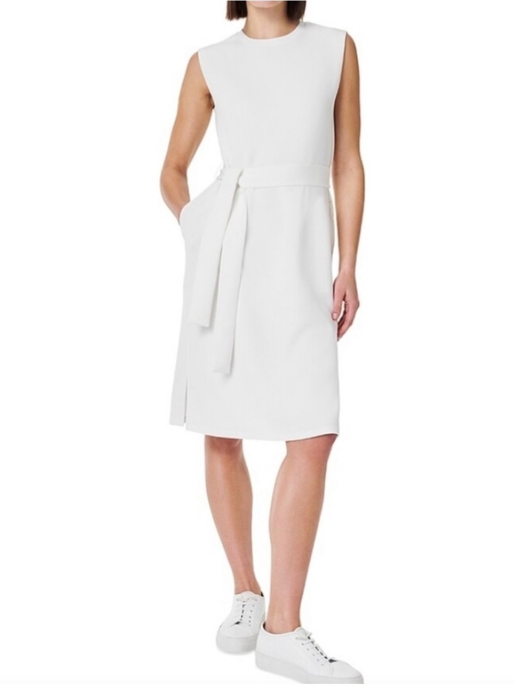 Spanx Air Essentials Tie Waist White Belted Shift Dress - XL